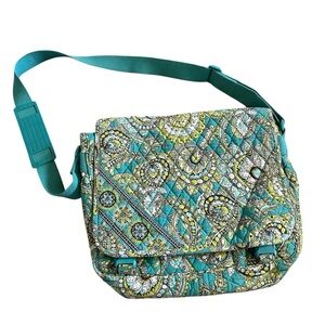 Vera Bradley Turquoise Peacock Messenger Bag 💙🩵💚💛